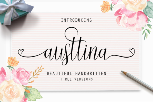 Austtina: A Sweet Hand-Lettered Typeface for Branding