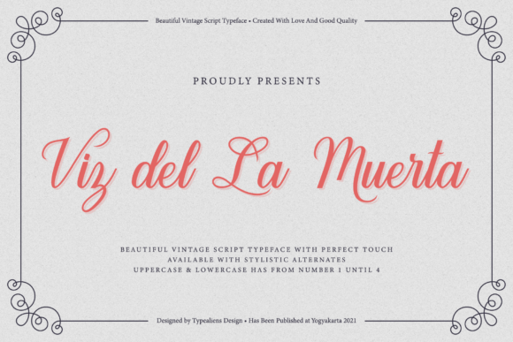 Viz Del La Muerta: A Delicate Script Font for Crafters